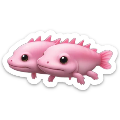 Three axolotls stacked on top of each other sticker