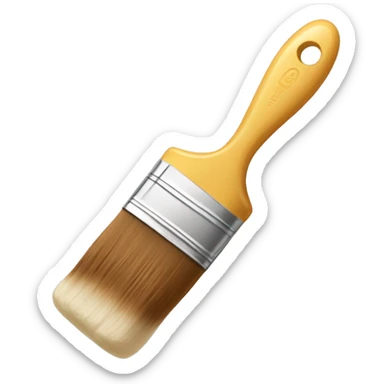 paintbrush with cream paint sticker