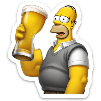 Homer simpson avec une bière à la main sticker