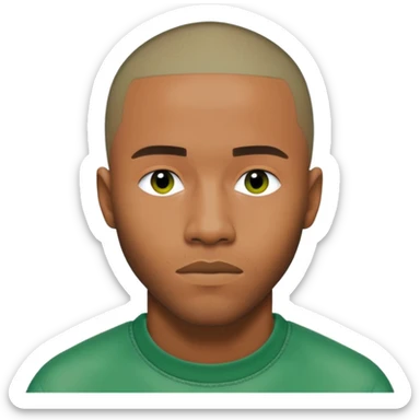 Frank ocean with his green buzz cut sticker