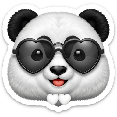 Panda with heart shades glasses sticker