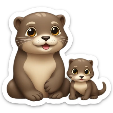 Loutre avec un chaton sticker