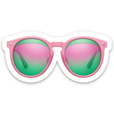 Sunglasses with the number 67 pink and green sticker