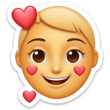 Happy face with hearts sticker