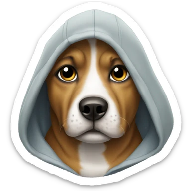 Dog wearing a hoodie sticker
