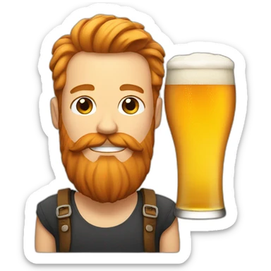 Beer with a ginger beard sticker