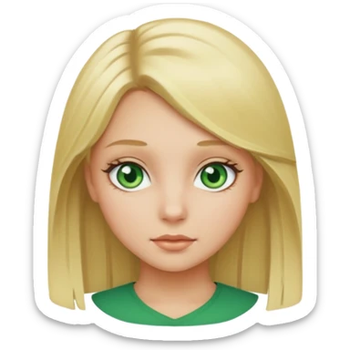Girl blonde Green eyes sticker