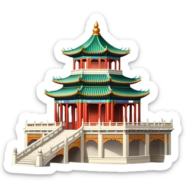 Summer Palace pavilion architecture only sticker