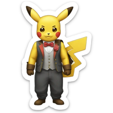 Picachu con el traje de bantman sticker