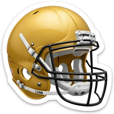 College football player helmet in gold color  sticker