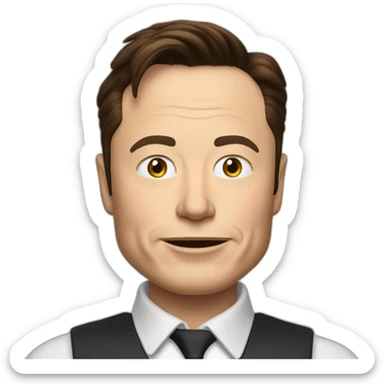 elon musk qui fait un doigt d'honner sticker