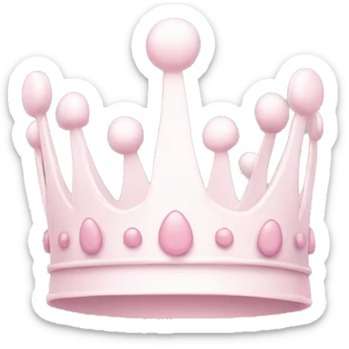 White and pastel pink crown sticker