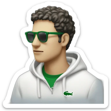 Lacoste smoking friends with white lacoste hoodie sticker