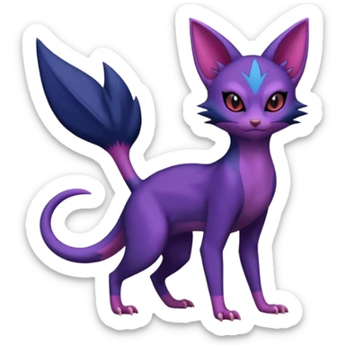 Sneasel-Noibat-Purrloin-Fakémon-hybrid-creature (full body)  sticker