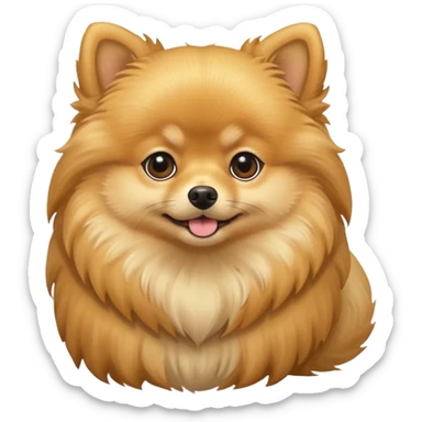 Create a golden pomeranian, all cute and adorable entire  only face and body  sticker