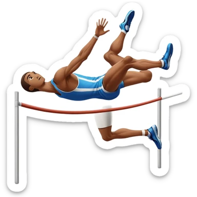 high jump athlete in mid-air, clearing the bar sticker