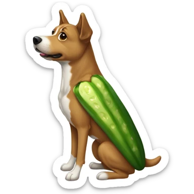 Perro disfrazado de pepino sticker