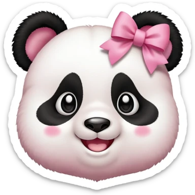 Girl panda in a pink bow  sticker