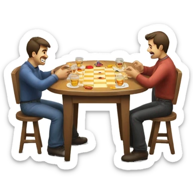 "An emoji of a table with a cup game being played, featuring cups arranged on the table, often associated with skill-based challenges or party games sticker