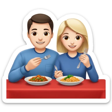 ligth couple having dinner at a Chinese restaurant sticker