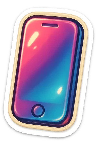 A smartphone sticker in retro stickers style, with a vintage design and a retro vibe sticker