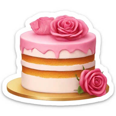 Cake with rose sticker