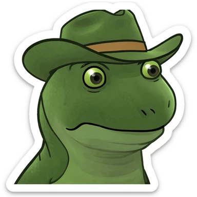 Lizard wearing a cowboy hat  sticker