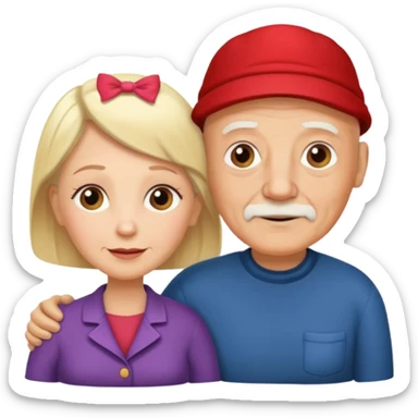 Pareja de abuelos el abuelo calvo y la abuela rubia  sticker