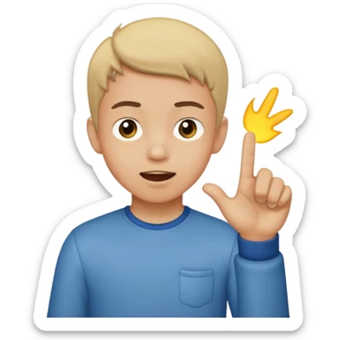 Boy flicking someone off sticker