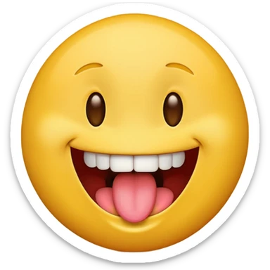 Funny tounge out emoji giggling sticker