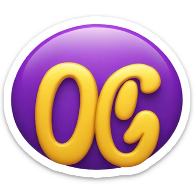 BOLD YELLOW AND PURPLE LETTERS, "OG" sticker