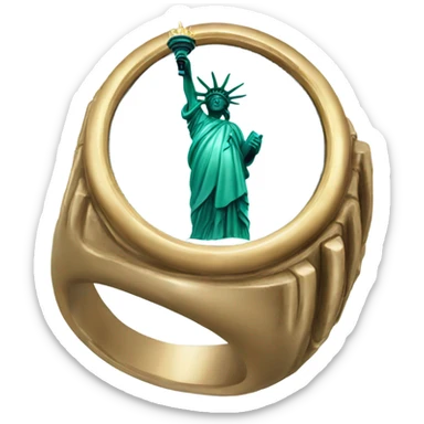 Statue of liberty hand with championship ring sticker