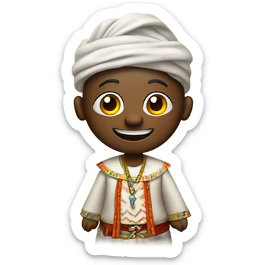 Petit homme de 40 ans avec le vodou, avec le tips du jour.  sticker