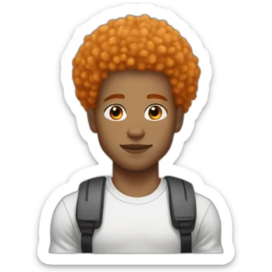 Light skin afro Orangehair gym sticker