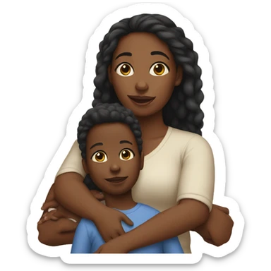 Black woman holding a toddler  sticker