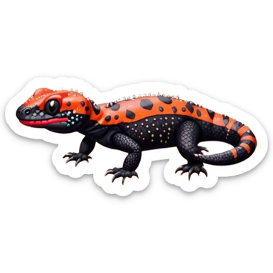 Gila monster on a red rock sticker