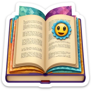 an open book with wallpaper samples. sticker