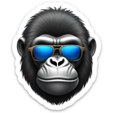 Cool punk looking gorilla with shades sticker