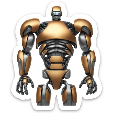 robot with 6 pack sticker