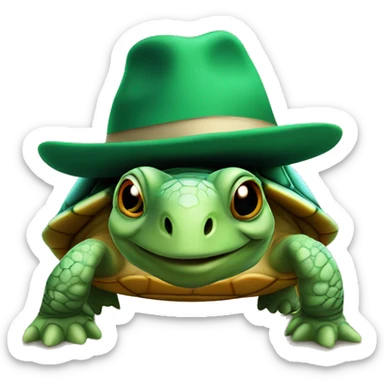 Turtle wearing a hat sticker