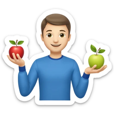a Circus cute zelensky juggling two apple blue and yellow sticker