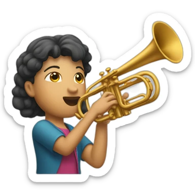 Trompeten spielerin sticker