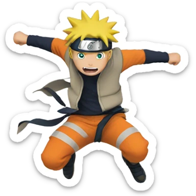 Naruto jumping sticker