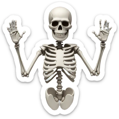 Skeleton man reached out his hands  sticker