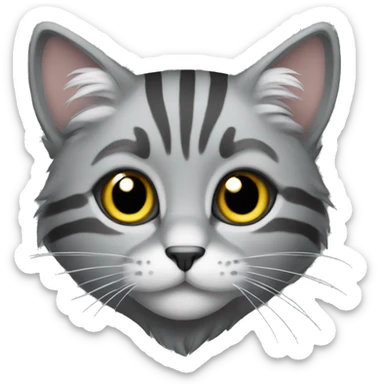Forest Cat gray  sticker