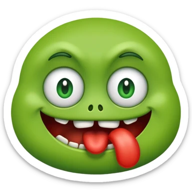 Evil greedy hungry salivating emoji sticker
