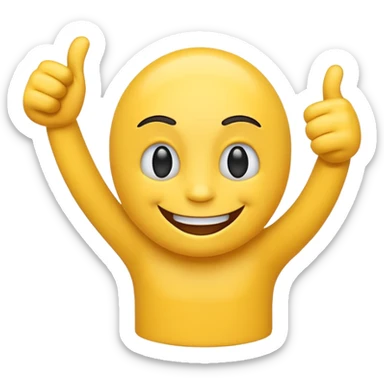 Proud emoji with a big silly happy smile two thumbs up sticker