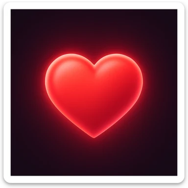 soft glowing heart icon, digital illustration sticker