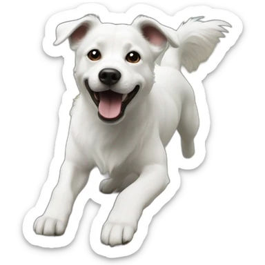 a dog flying in the shk sticker