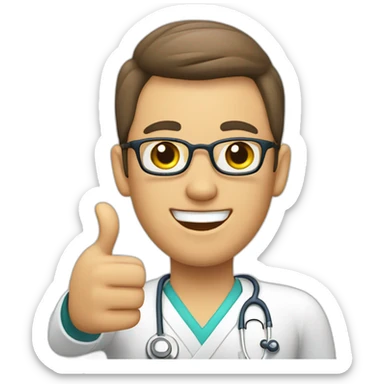 patient thumbs-up after recovering sticker